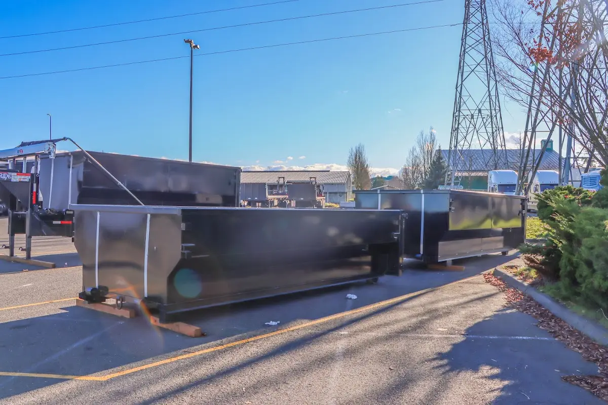 Roll-off dumpster ready for waste disposal at job site for 6 Yard Dumpster Rental in Mesa